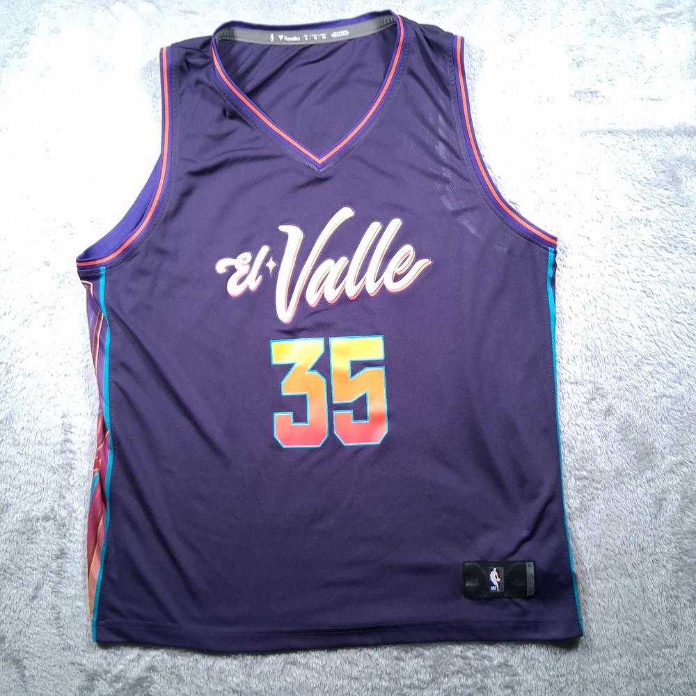 Phoenix Suns Basketball Jersey Mens XL Purple Durant 35 NBA Fanatics El Valle